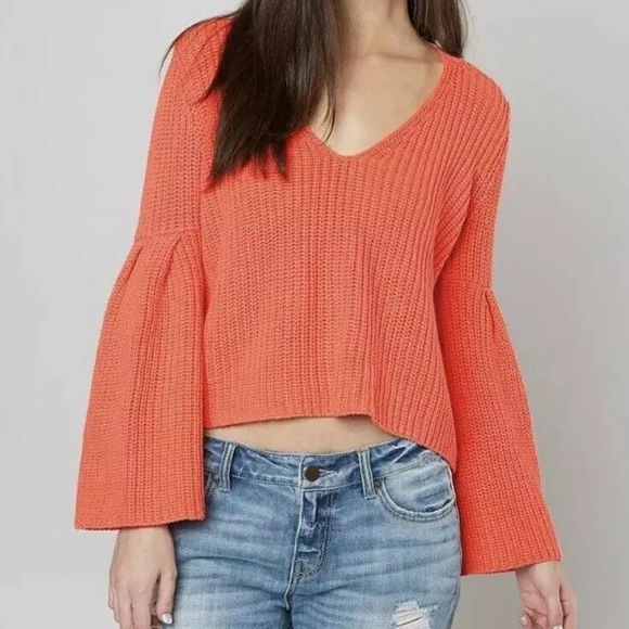 Free People Sweaters - Free People coral damsel sweater size small